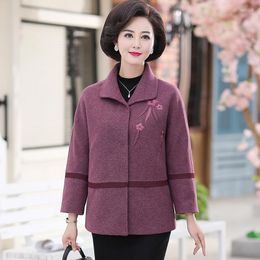 Women's Jackets Women'S Winter Jacket 50 Years Old Middle-Aged Women Casual Oversized 5xl Fashion Wool Coat And Mixtures X78