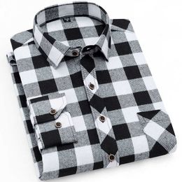 Men's Dress Shirts 2022 Fall New Business Casual Men's Plaid Shirt Brand High Quality Male Office Red Black Chequered Long Sleeve Shirts Clothes P230427