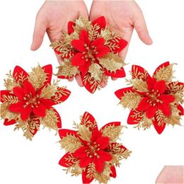 Christmas Decorations Artificial Flowers Garland Glitter Decor For Xmas Year Wedding Party Ornaments 231018 Drop Delivery Home Garde Dhchw