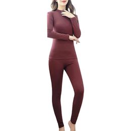 Women's Thermal Underwear Soft Cotton Thermal Underwear for Women Snugly Lingerie Set Moisture Absorption Perspiration Tight Winter Warm Pajama Ladies 231127