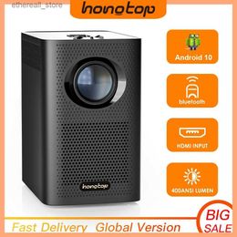 Projectors HONGTOP S30MAX Smart 4K Android WiFi Portable 1080P Home Theater Video LED Bluetooth Mini Projector Android 10.0 Projector Q231128