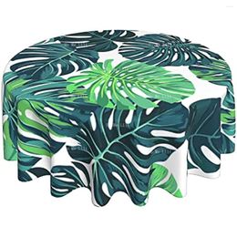 Table Cloth Summer Watercolour Dark Green Leaf Tablecloth Anti Wrinkle Suitable For Indoor Party And Outdoor Dining