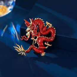 New Chinese Style High-end Coat Suit Accessories Pins Niche Creative Zodiac Dragon Male and Female Universal Dragon Shaped Brooch