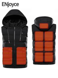 Men's Jackets ENjoyce Heating Vest for Winter Men Women Warm Heated Smart Jacket USB Heat Plus Size M-7XL Fishing Hoodied Fever Clothes P8180 231128