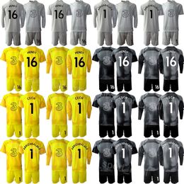 Club Team 2022-23 GK Soccer Kids Edouard Mendy Jersey Set Goalie Long Sleeve Goalkeeper Thibaut Courtois Robert Sanchez Djordje Petrovic Football Shirt QieErXi