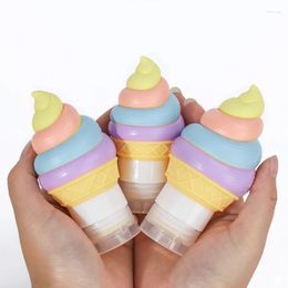 Storage Bottles 1PC Silicone Travel For Toiletries Cute Ice Cream Shaped Squeeze Bottle Refillable Container Dispensing Kit