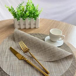 Table Mats Japanese Style Placemats PVC Western Food Mat Linen Insulation Resistant Kitchen Dinner Round Placemat Woven