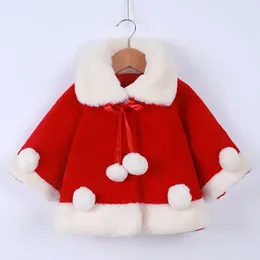 Jackets Autumn Winter Baby Plush Thickened Shawl Cloak For Going Out Windproof 0-3Y Little Girl Jacket Sweet Casual Soft Cape