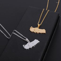 Pendant Necklaces Turkey Map Flag For Men And Women Fashion Geometric Star Moon Elements Stainless Steel Jewelry Necklace