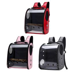 Nests Pet Parrot Bird Carrier Travel Bag Space Capsule Transparent Cover Backpack Breathable