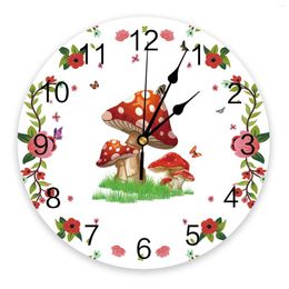 Wall Clocks Flower Butterfly Mushroom Clock Modern Design Living Room Decoration Kitchen Silent Home Decor