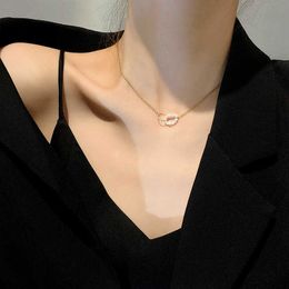 Pendant Necklaces Dome Cameras 2023 New Beads Neck Chain Kpop Pearl Choker Necklace Gold Colour Goth Chocker Jewellery On The Neck Pendant Collar For Women AA230428