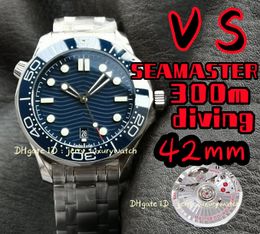 VS Luxury Men's Diving Watch 300m diving All styles , 42mm. 8800 Automatic Mechanical Movement, Ceramic Bezel, steel blue 210.30.42.20