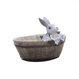 Vases Flower Pot Cute Creative Planter Indoor Outdoor Ornament Barrel Shaped Table Vase For Yard Bedroom Living Room Office El