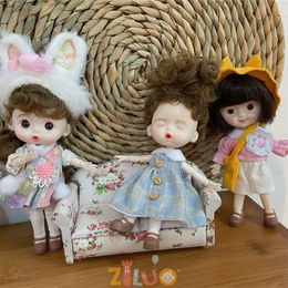 Dolls 112 Bjd 12cm Ob11 Princess Dress Up Cute 20 Movable Joints Munecas Toys for Girls Kids Gift Boneca 230427