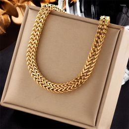 Chains 316L Stainless Steel Double Layer Woven Heavy Duty Flat And Non Fading Women's Necklace Cuban Link Chain