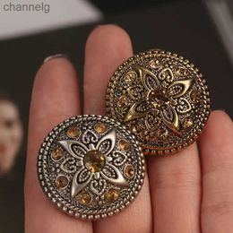 Cuff Links 6Pcs Silver Jewel Gold Flower Buttons For Clothing Sewing Accessories Knitting Luxury Crafts Bottons Supplies Plastic Rhinestone YQ231128