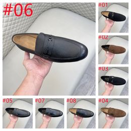 10 Model Luxury Brand Real Leather Fashion Men Business Designer Dress Loafers Pointy Black Shoes Party Flats Oxford Breathable Formal Wedding Shoes