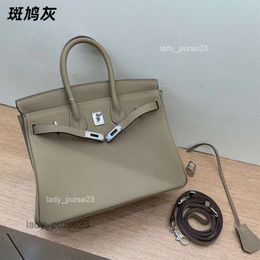 Quality Berkins Totes Bag Handbags Ladies Classic Bags Women's 2023 Silver Genuine Leather Litchi Large Handheld Shoulder Golden Brown Top Party Ad1d