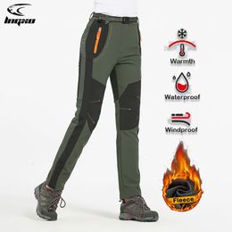 Men's Pants LNGXO Thick Warm Fleece Winter Pants Women Waterproof Hiking Trekking Camping Skiing Soft Shell Pants Outdoor Windproof Trousers 231127