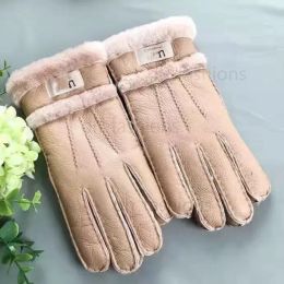 DHL shipping Hot Sale gloves luxury women fingertip gift wool of sheep men five finger mittens new waterproof riding plus velvet thermal fitness motorcycle