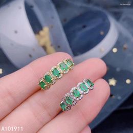 Cluster Rings KJJEAXCMY Fine Jewellery Natural Emerald 925 Sterling Silver Women Ring Support Test Exquisite