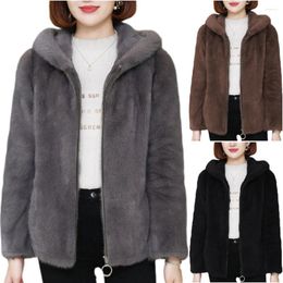 Women's Jackets Winter Woman Jacket Solid Oversized Female Plush Coats Women Long Sleeve Zip Up Fleece Hooded Women's Fashion Coat