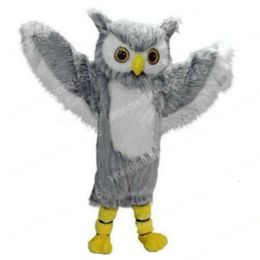 Performance Grey Owl Mascot Costumes Cartoon Carnival Hallowen Performance Unisex Fancy Games Outfit Holiday Outdoor Advertising Outfit Suit