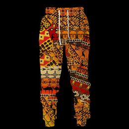 Pants New Arican Danshiki Sweatpants Folk Customs Art Patchwork 3D Print Joggers Men Women Jogging Pants Trousers Streetwear Clothing