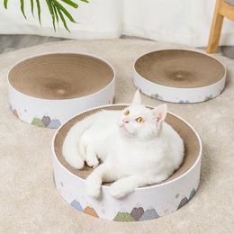 Scratchers Cat Scratch Board Corrugated Paper Round Model Cat Scratcher Grinding Nails Interactive Protect Furniture Cat Toy Cat Supplies