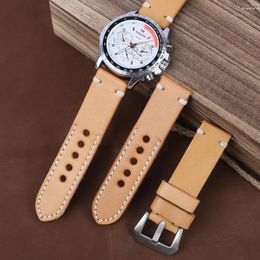 Watch Bands Retro Vegetable Tanned Strap Handmade Watchbands 22mm Genuine Leather Straps Accessories