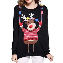 Women's Sweaters Kawaii Christmas Sweater Pullovers Cute Jacquard Knitted Long Sleeve Top Trend Design Women Knitwears Jumper Y2K