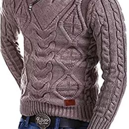 Men's Sweaters ZOGAA est Mens Sweater Fashion Winter Knitted Sweater Zipper V Neck Pull Homme Casual Pullovers Sweater Jersey Hombre S-3XL 231118