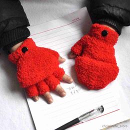 Children's Mittens Plush Thickened Warm Baby Gloves Children Pupil Student Winter Mittens Coral Fleece Full Finger Gloves For 5-11Y Kids Gloves