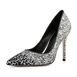 2023 Big Size 43 45 47 High Heels Pumps Womens Fashion Sexy Pointed Toe Designer Printed Runway Model Shoes 8.5 / 10 / 12 Cm
