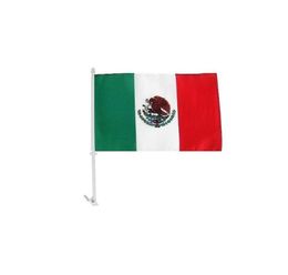 Mexico Car Hold Flag National 30X45cm with 43cm Plastic Poles 100D polyester with 80 Bleed one Layer 4839107