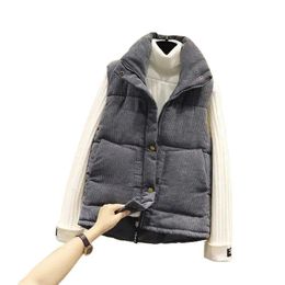 Waistcoats 2021 Autumn Winter New Corduroy Vest Jacket Women Product Coat Loose Waistcoat SingleBreasted Sleeveless Outwear Ladies Top