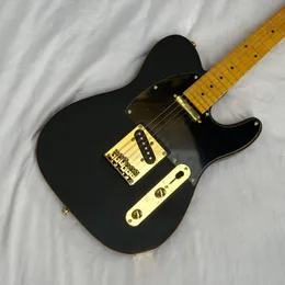 Black Electric Guitar Gold parts HH pickups free ship