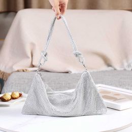 Evening Bags Handle Shining Crystal Rhinestones Clutch Purses and Handbag Luxury Designer Silver Shoulder Purse Party 230427