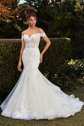 New Graceful Mermaid Lace Wedding Dresses A Line Formal Occasions Bridal Gowns 08