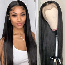 Synthetic Wigs Fashionable Black Wig with Long Straight Hair Button Mh Synthetic Fibre Women's Headband Wigs