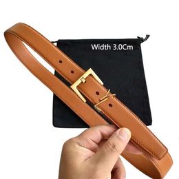 Fashion Belts for Women Genuine Leather Belt Men Designer Belt 2.0cm 3.0cm Width High Quality Y Buckle Lady Dress Jeans Thin Waistband Cintura Ceintures With box