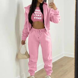 Women's Two Piece Pants Casual Tracksuit Autumn And Winter Top Vest Pant Set Jumpsuit Outfit Wedding Guest Dress Celebration