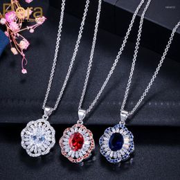 Pendant Necklaces Pera Fashion Prom Long Water Cubic Zirconia Dangle Drop Shape Necklace For Women Daily Party Jewellery Gift P008