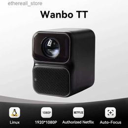 Projectors Wanbo TT Projector Netflix Certified 1080P Linux System Mini Projector 650ANSI 4K Dolby Audio HDR10 Smart Home Theatre Projetor Q231128