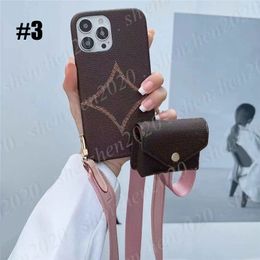 Fashion 3-in-1 Classic Phone Case with Shoulder Strap Cases for iP 15 14 13 12 11 pro max plus