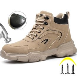 Boots Winter Men Work Safety High Top Puncture Proof Shoes for Man Steel Toe Male Industrial Protective 231128
