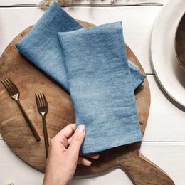 Table Napkin French Flax Stoashed Pure Linen Cloth Machine Washable Handcrafted Wedding Decorative Parties Family Everyday Use