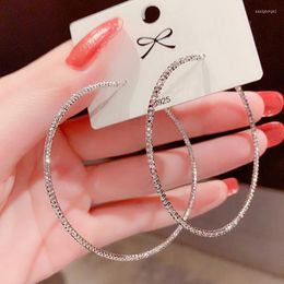 Hoop Earrings Women's Casual Fashion Solid Color Shiny Exaggerated Large Thin