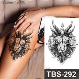 Tattoos Colored Drawing Stickers sketch flowers black temporary tattoo stickers waterproof thigh arm body tattoo sleeve anime snake fox lion dark designs womenL23